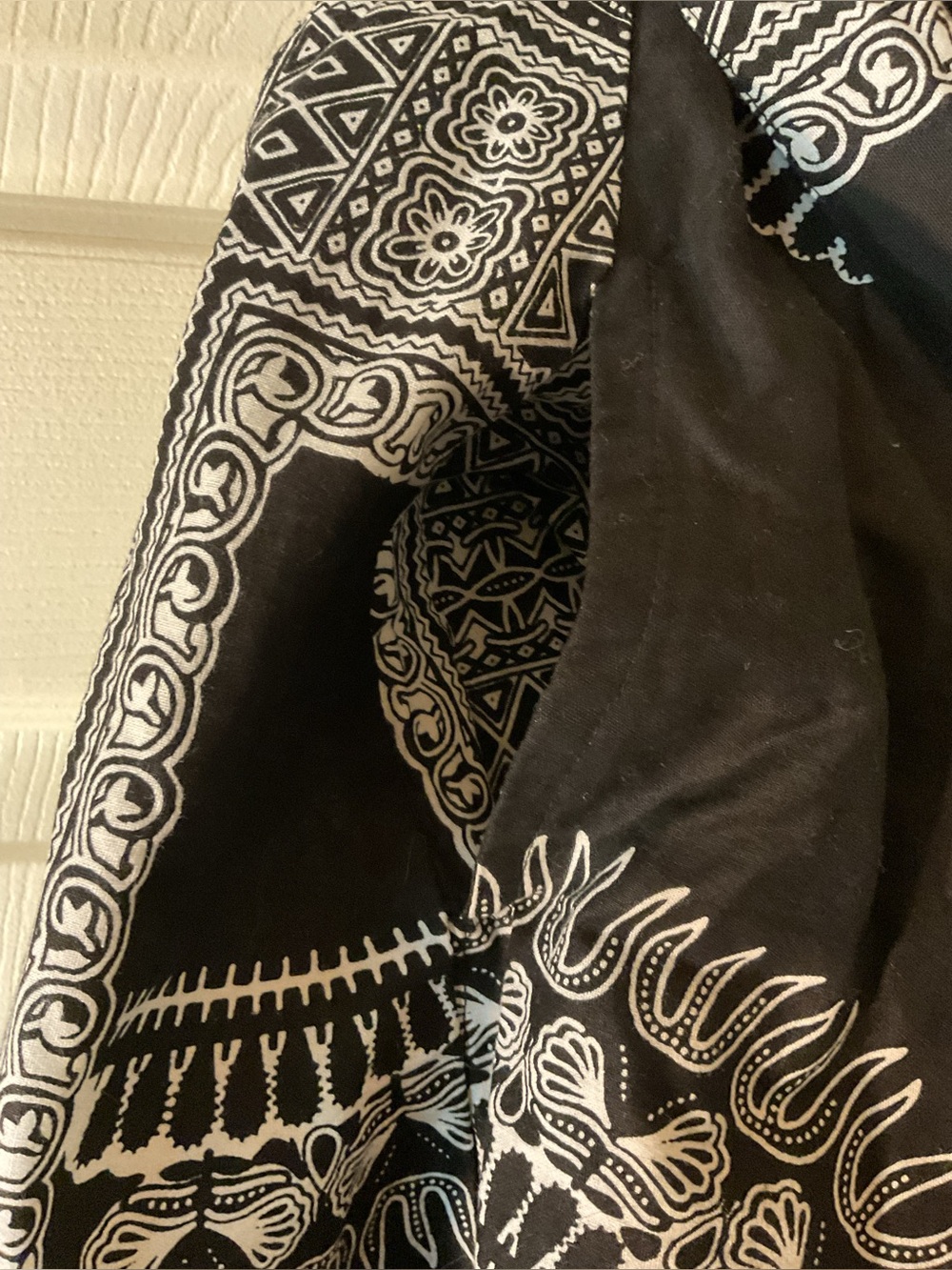 Black & White Printed Circle Skirt with Elastic Waistband - OS - Picture 3 of 3